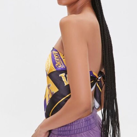 NWT LA Lakers Tie Back Tube Top - Picture 2 of 5